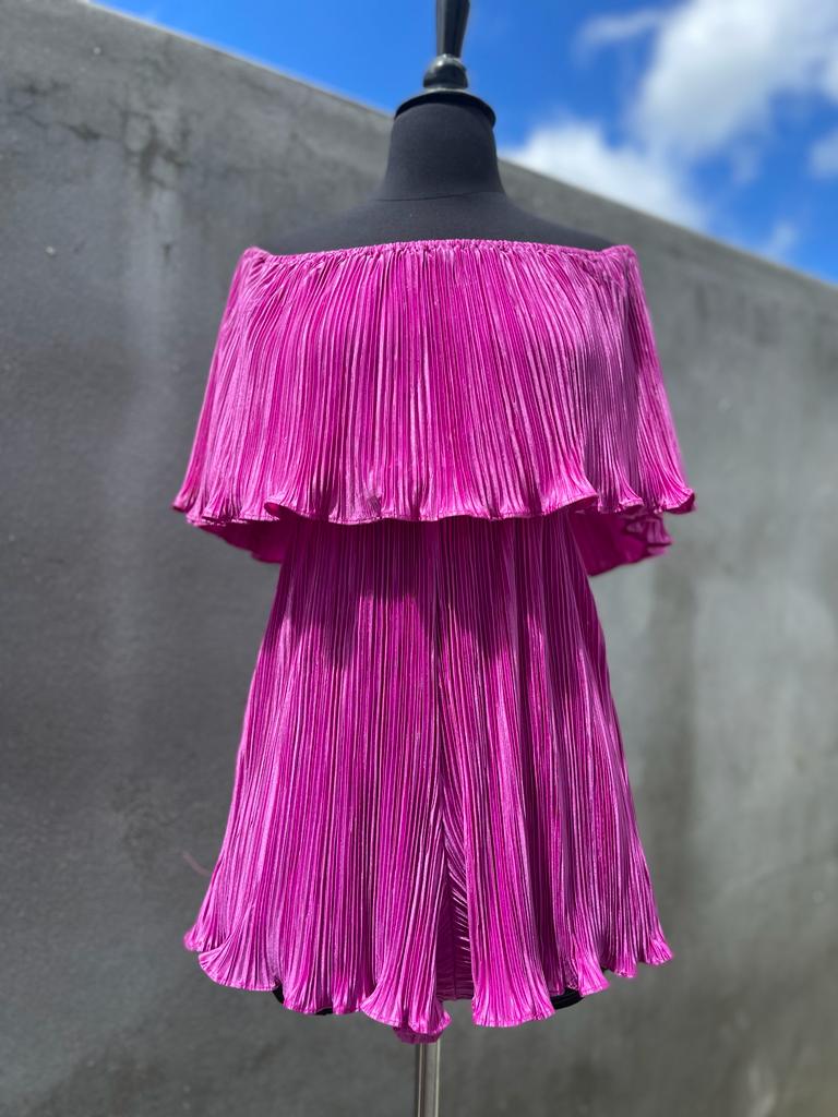Magenta Off-Shoulder Romper