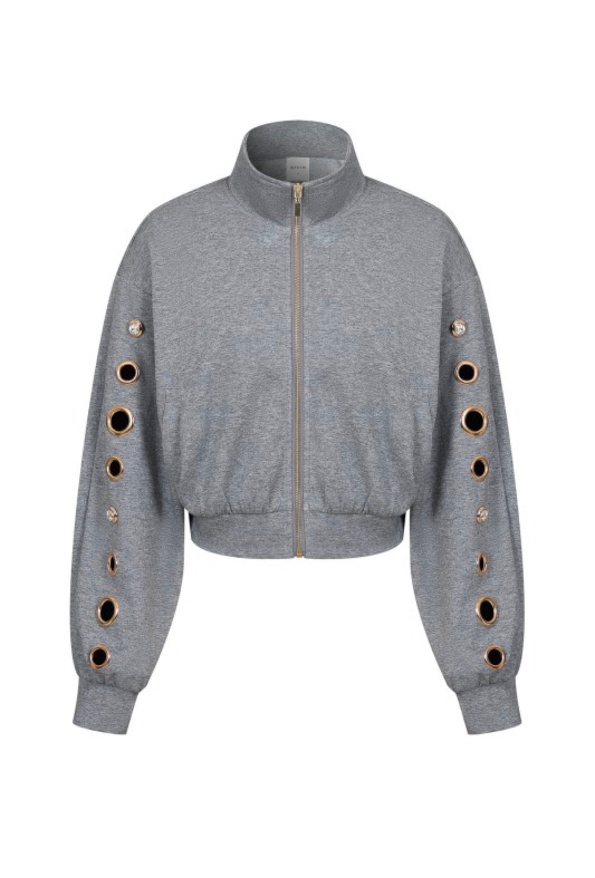 Grommet Detail Grey Jacket