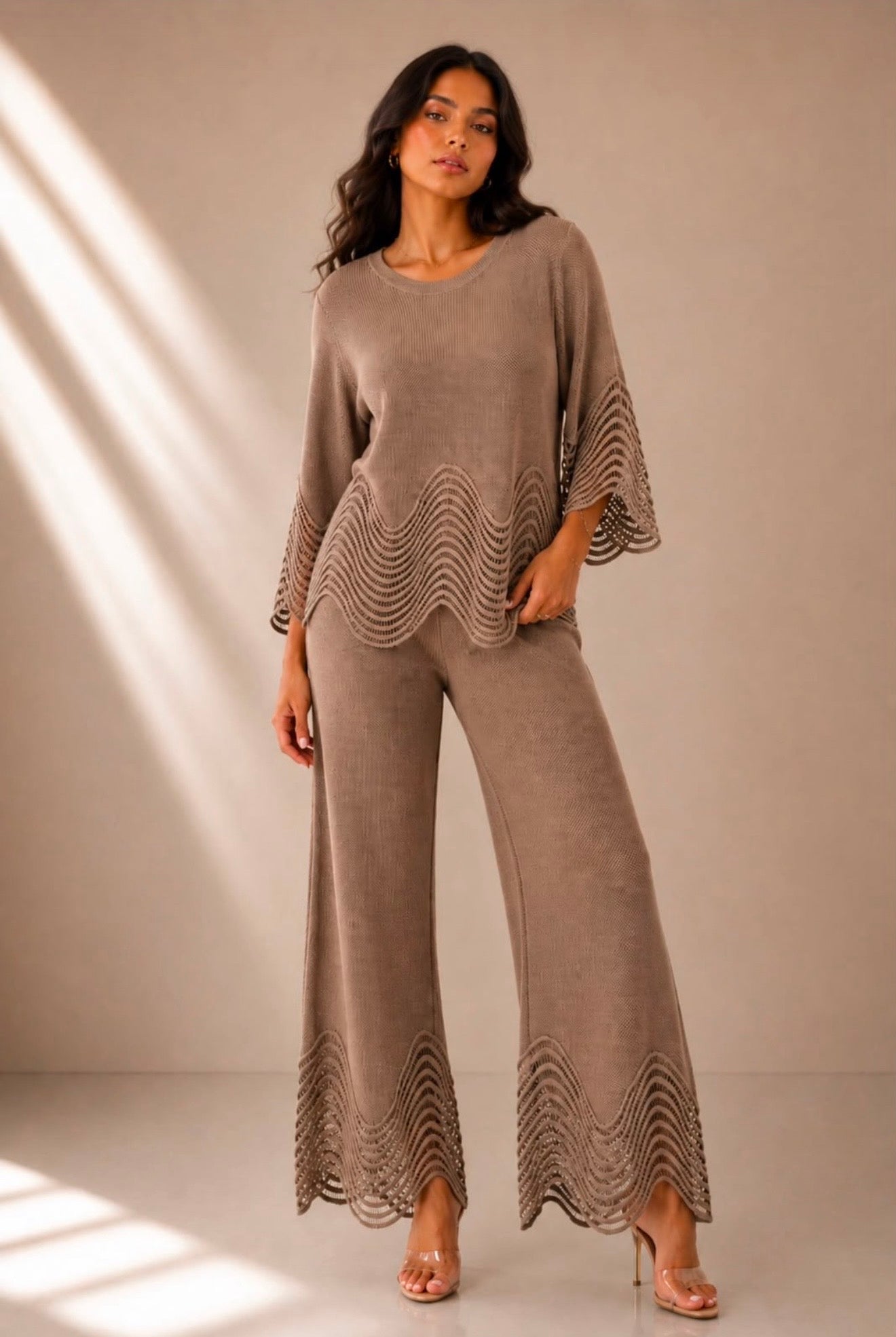 Wave Detail Knit Top