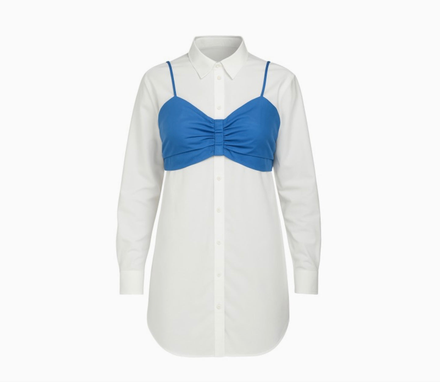 Button up top W Cropped Bralette
