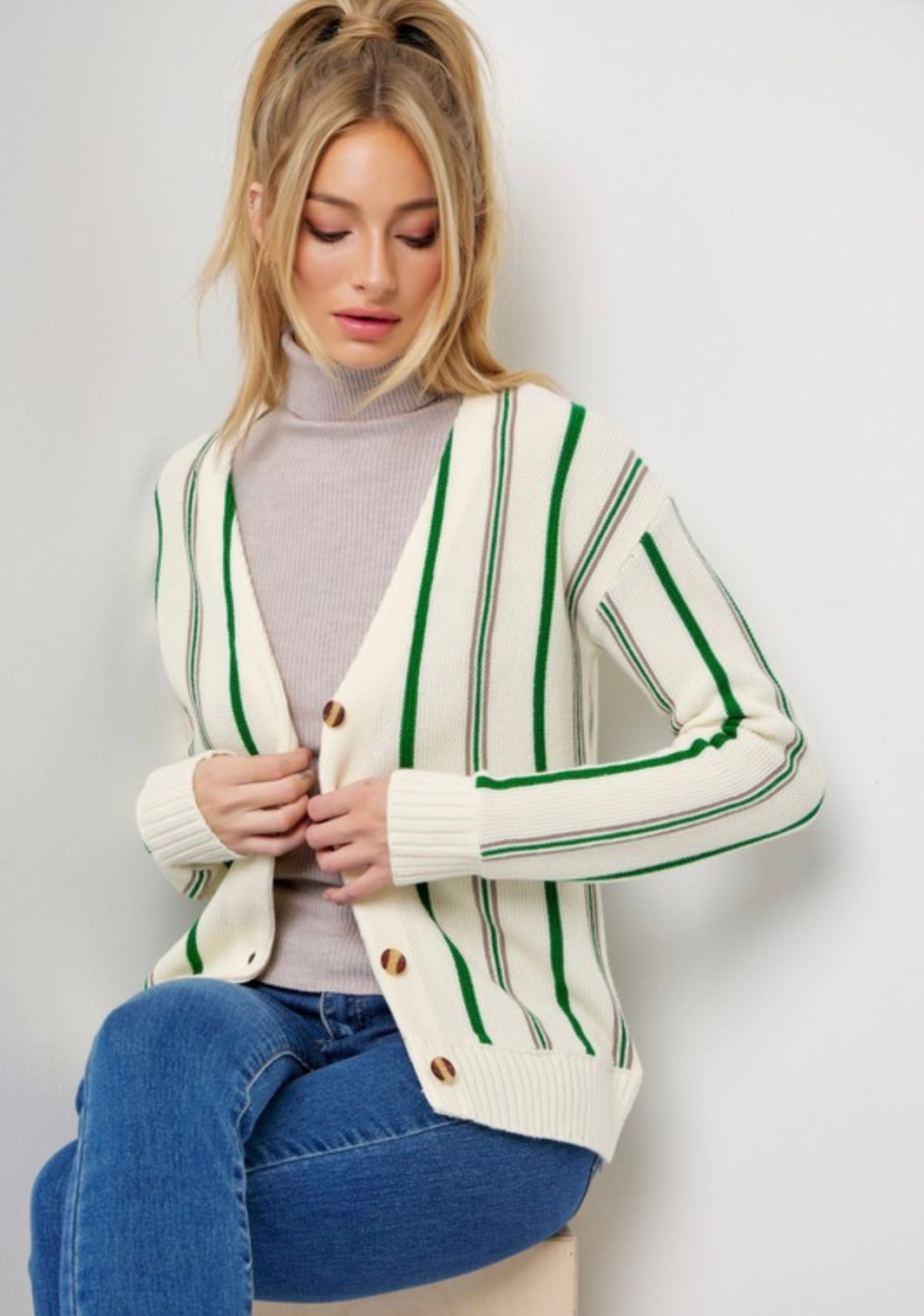 Classic Stripes Knit Cardigan