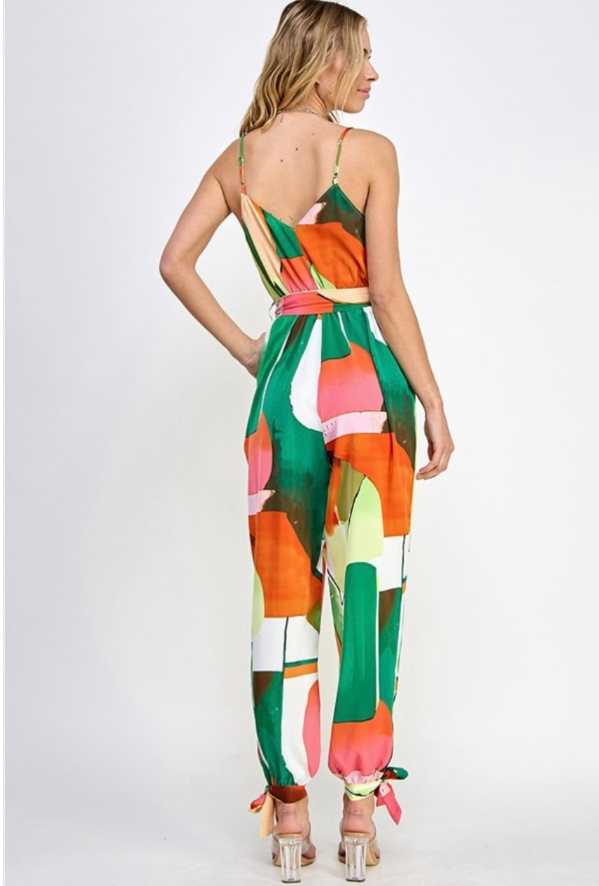 Green Multi Jogger Jumpsuit