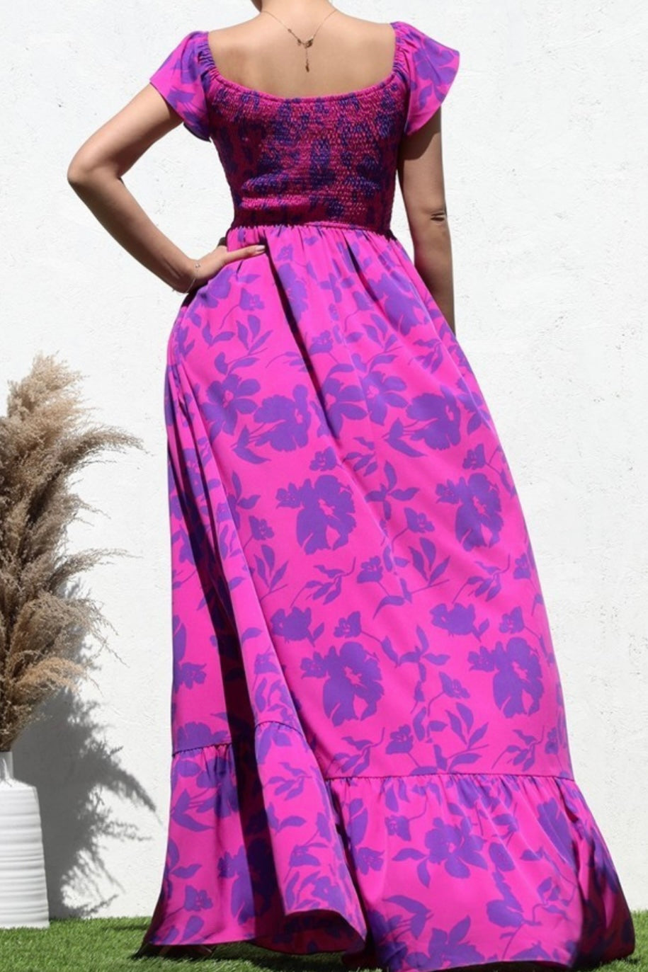 Stitch Magenta Maxi Dress