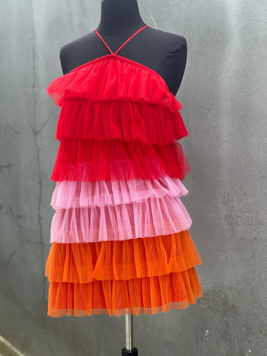 Ruffle Color Block Dress