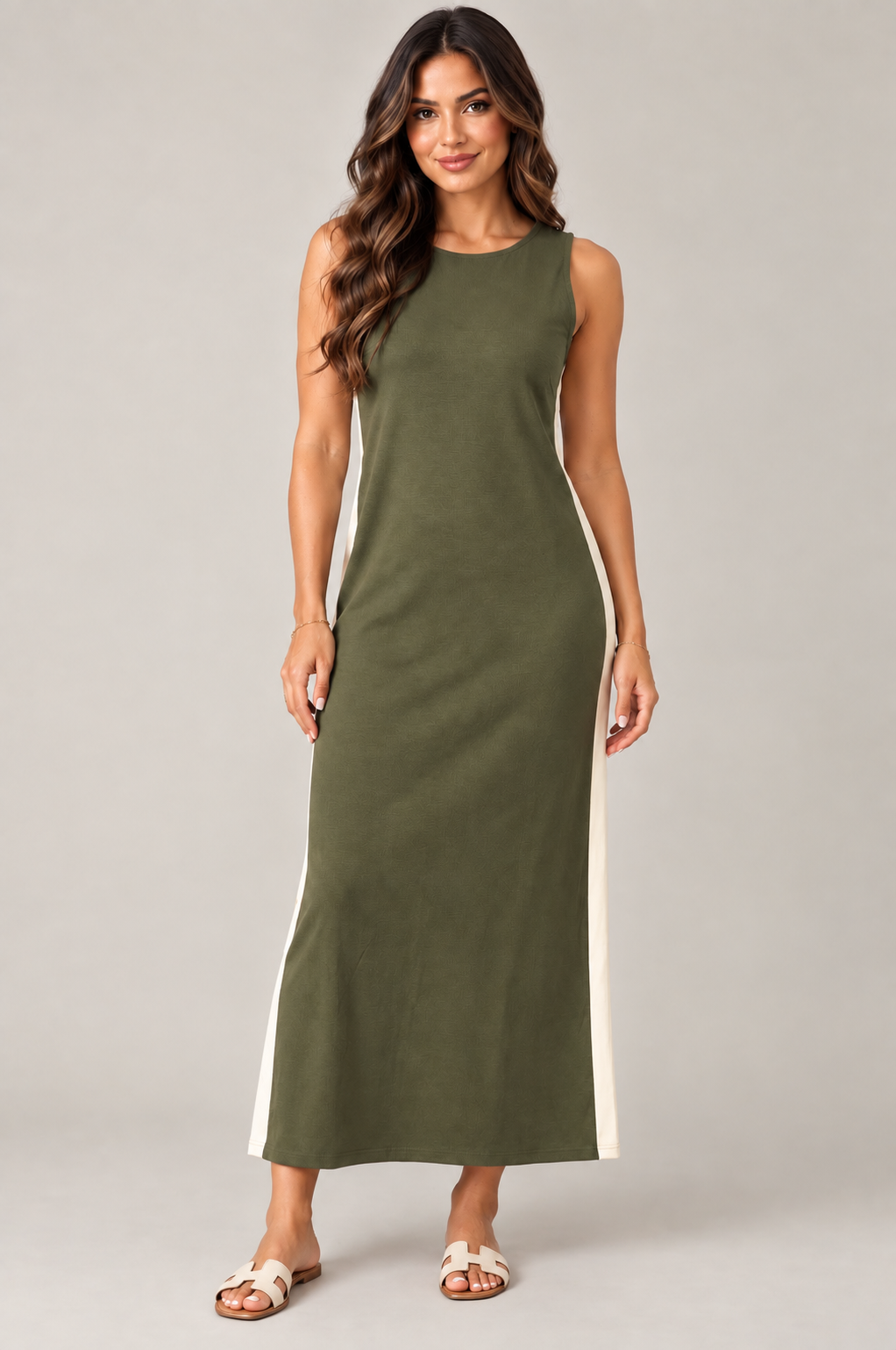 Olive Stripe Dress