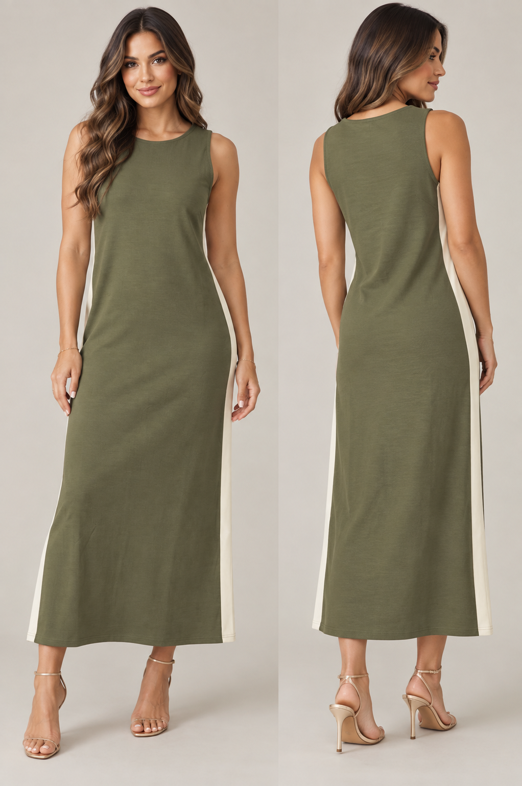 Olive Stripe Dress