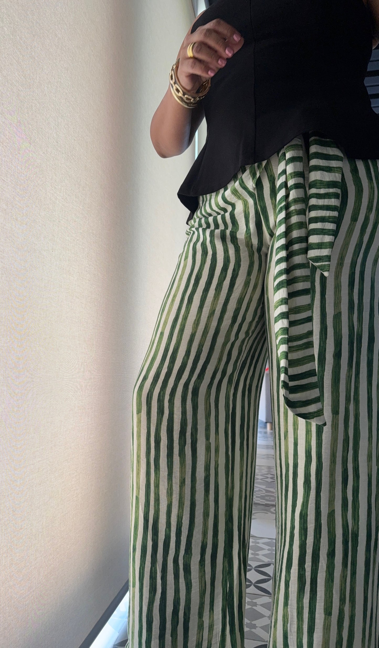 Green Striped Pants