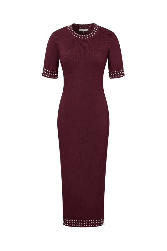 Merlot Knit Midi Dress