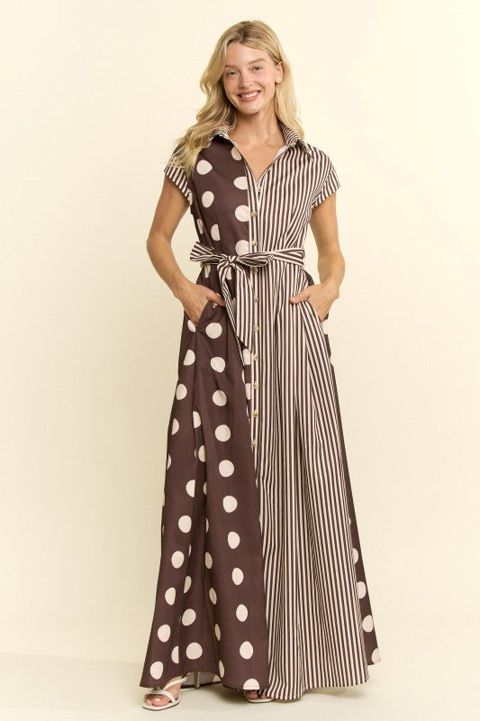 Dots Stripes Maxi Dress