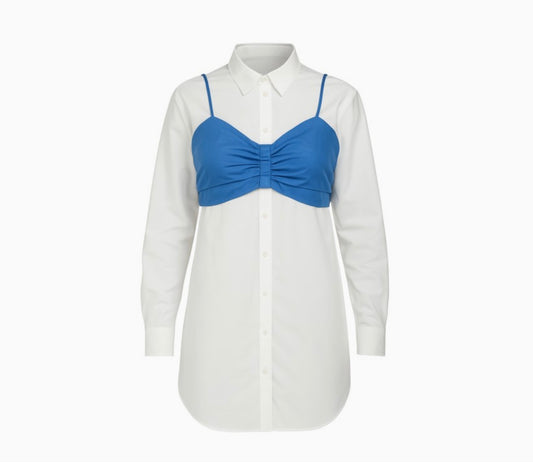 Button up top W Cropped Bralette