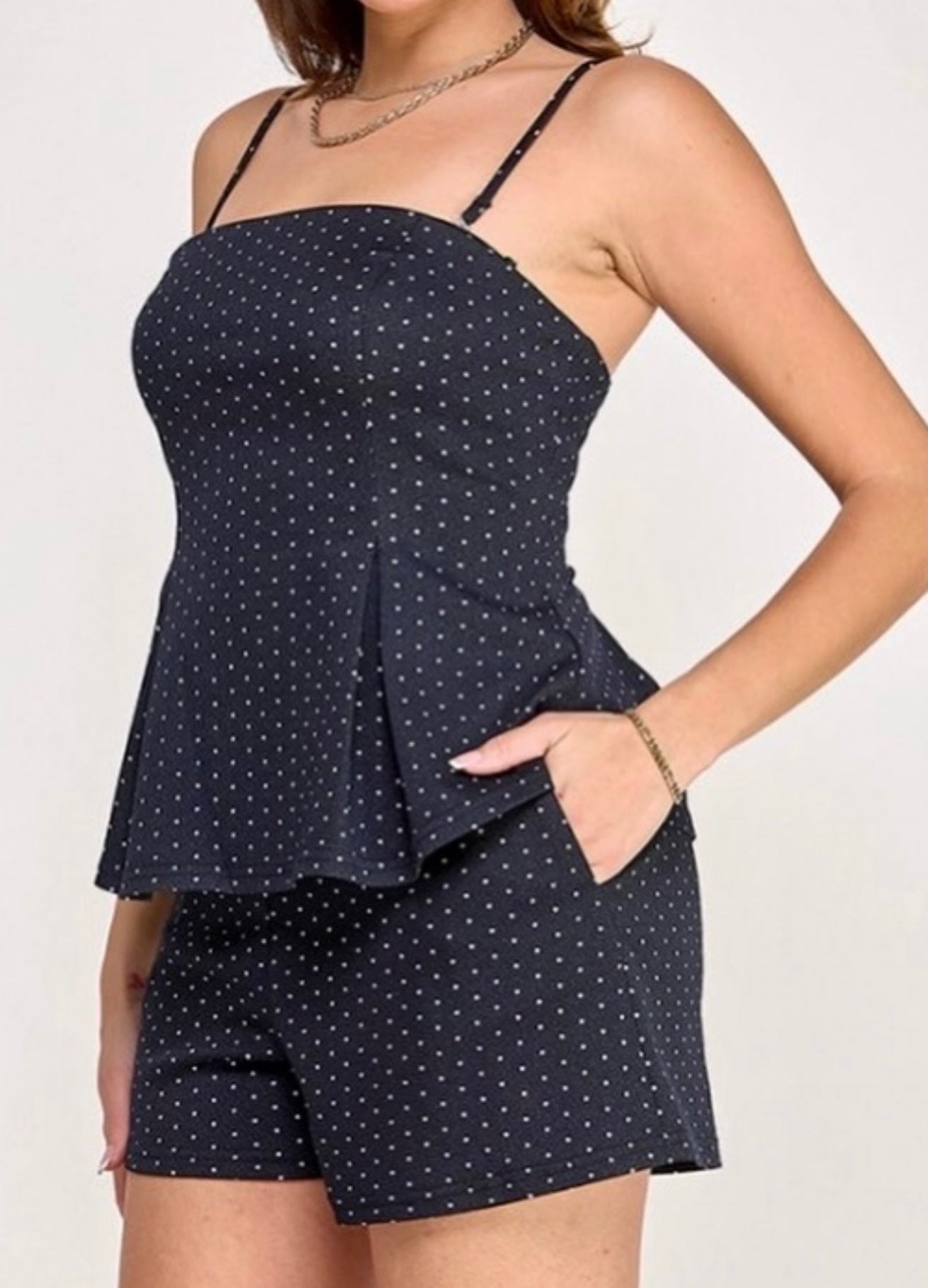 Peplum Polka Dots Short Set