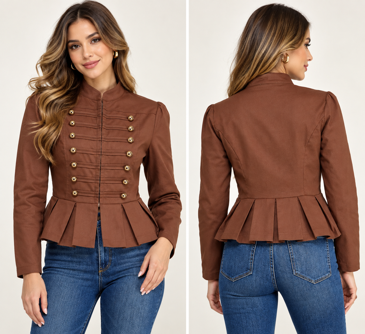 Peplum Military Jackey