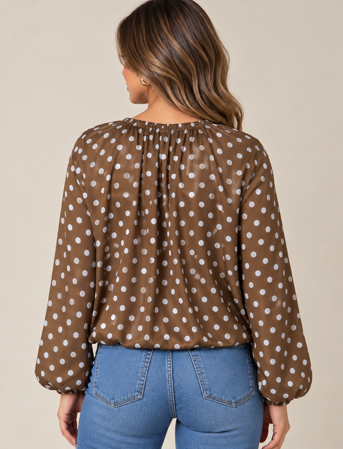 Mocha Dots Bomber Jacket
