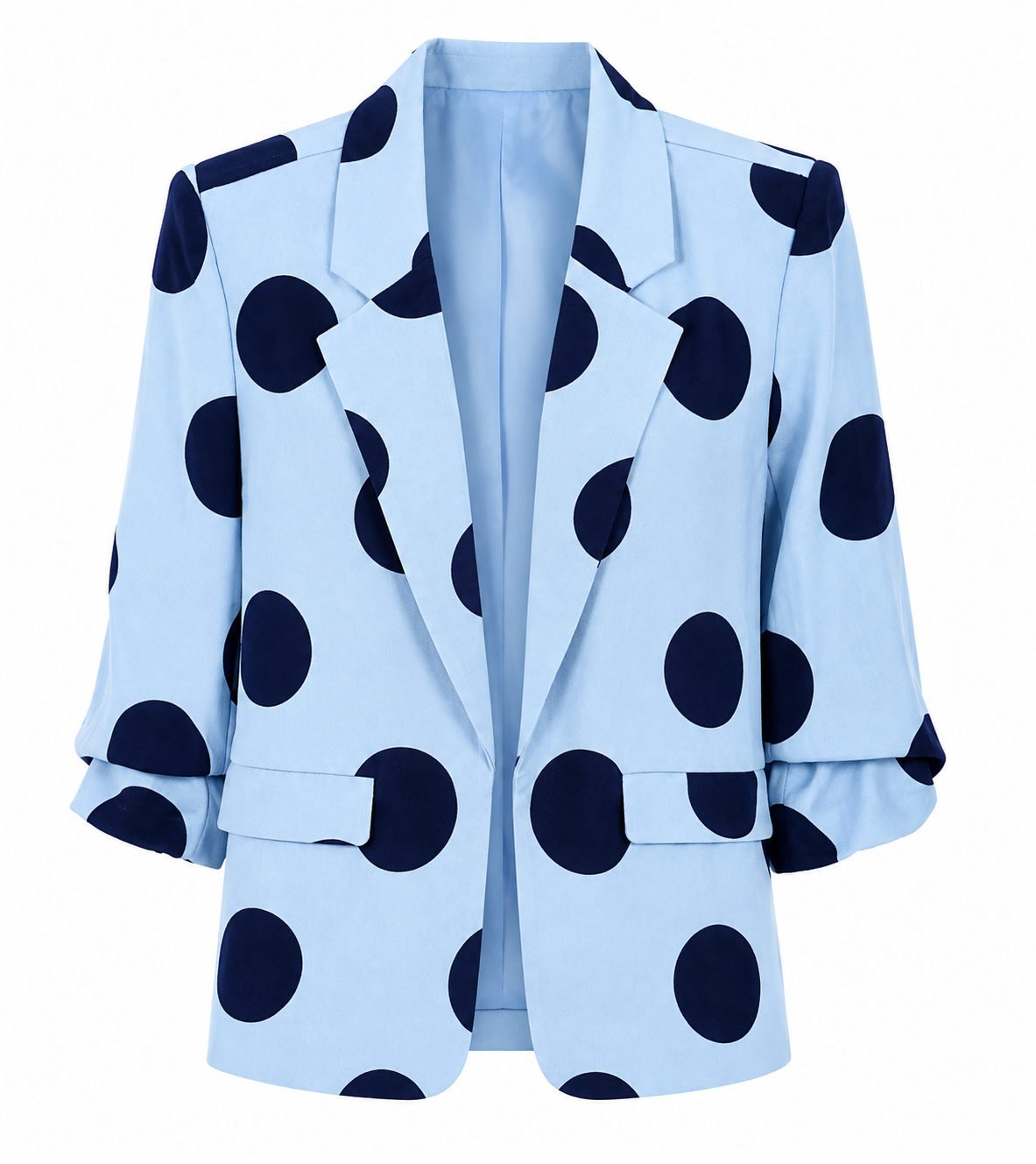 Polka Dot Cropped Navy Blazer