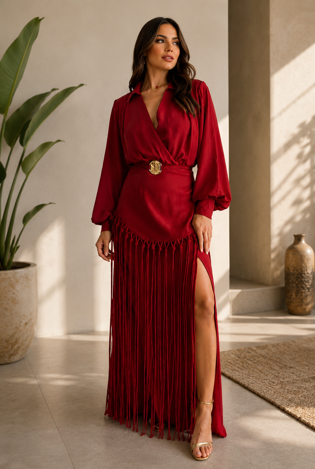 Scarlet Fringe Dress